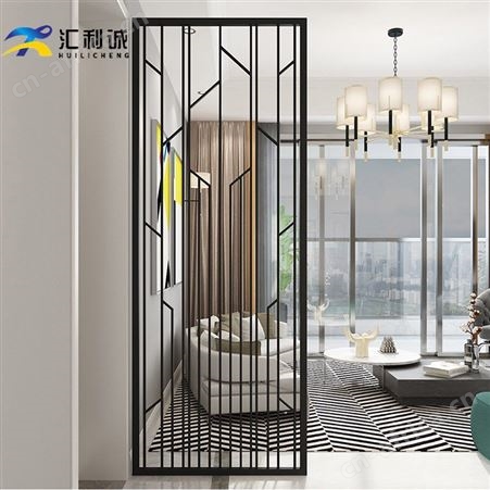 金色屏风隔断卧室 玄关进门金属不锈钢遮挡装饰