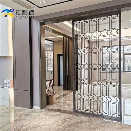 玫瑰金中式屏风 带圆形造型新中式屏风批发