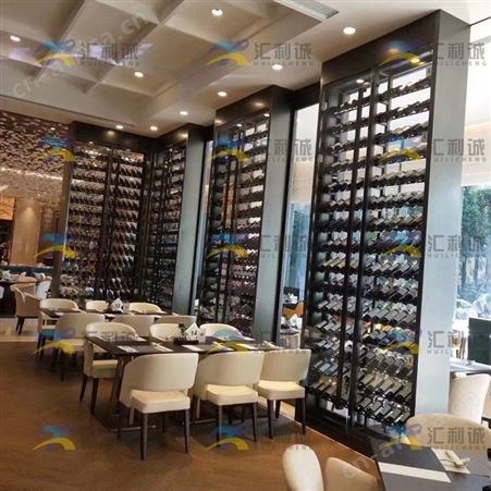 酒店不锈钢恒温酒柜 别墅客厅装饰酒柜红酒架定制