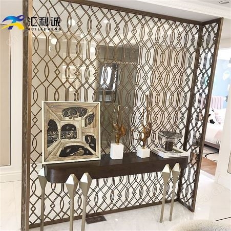 中式屏风中间带艺术玻璃 承接大型酒店隔断工程
