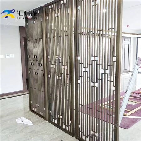 玫瑰金中式屏风 带圆形造型新中式屏风批发