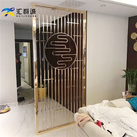玫瑰金中式屏风 带圆形造型新中式屏风批发