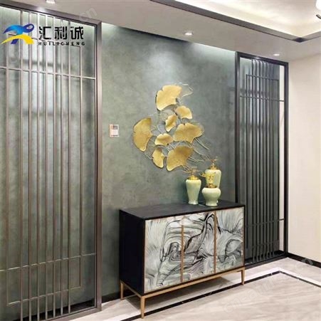 玫瑰金中式屏风造型定制 金属屏风隔断镂空