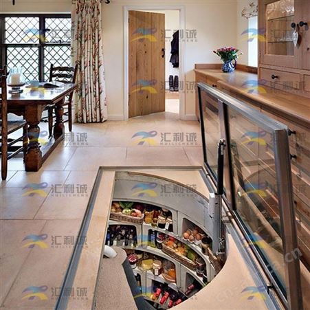 带灯光地下室圆形酒窖 不锈钢客厅酒柜厂家定制