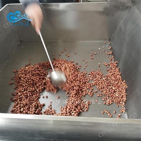 蜂蜜花生油炸流水线 琥珀核桃仁挂糖油炸裹粉设备 隆泽油炸机器