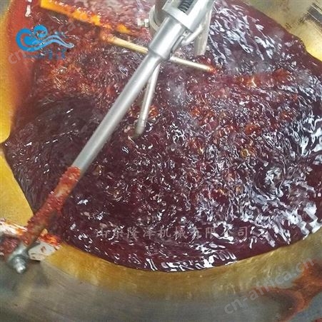 隆泽新型辣椒酱自动翻炒锅 美味番茄酱炒制生产线 可倾式电磁搅拌炒酱机器