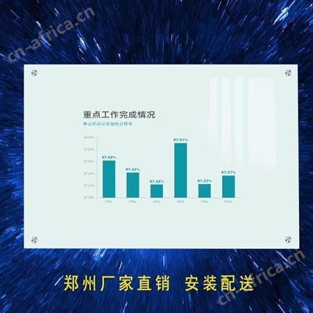 郑州包邮钢化防爆烤漆磁性玻璃白板 定制办公教学挂式 哑光投影安装 利达文仪
