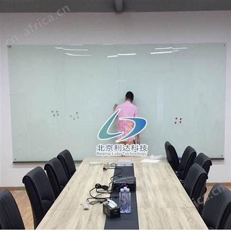 钢化磁性玻璃白板利达办公支架超白钢化玻璃白板支架白色磁性玻璃板 书写安装上门