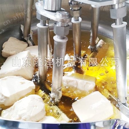 山东隆泽辣椒酱加工设备 火锅料搅拌炒锅 诸城全自动多爪搅拌锅厂家