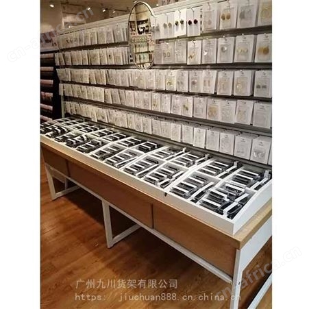 广州饰品店铺货架效果图名创简约中岛