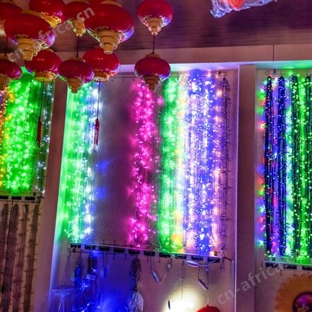 盖香云LED闪灯串灯满天星户外防水霓虹灯装饰灯黑线长六角140灯
