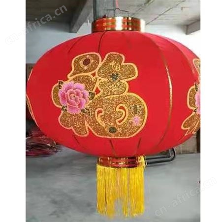 盖香云大红灯笼国庆节日装饰户外防水绸布铁口广告灯笼植绒新年绸段灯笼