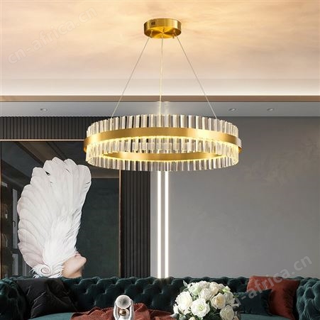 后现代轻奢led全铜水晶吊灯 北欧简约客厅吊灯 奢华餐厅卧室吊灯具