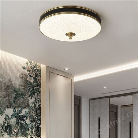 禅意新中式吸顶灯全铜LED圆形吸顶灯双庆灯饰走廊过道阳台灯具