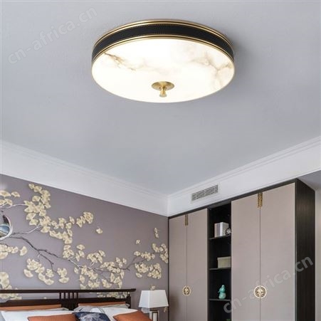 禅意新中式吸顶灯全铜LED圆形吸顶灯双庆灯饰走廊过道阳台灯具