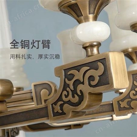 别墅玉石大灯 复式楼中楼客厅大吊灯 全铜玉石吊灯双庆灯饰