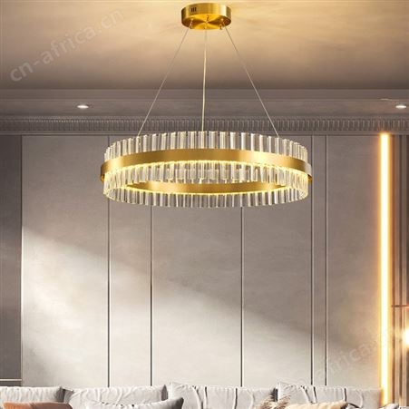 后现代轻奢led全铜水晶吊灯 北欧简约客厅吊灯 奢华餐厅卧室吊灯具