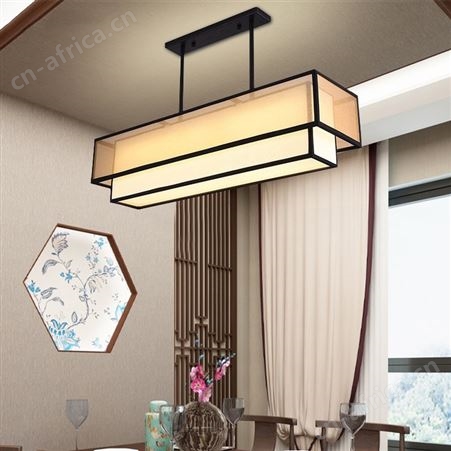 新中式餐厅吊灯_书房茶室吧台吊灯_双庆布艺全铜灯具