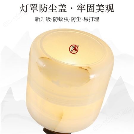 新中式玉石吊灯 双庆全铜云石灯 自建房复式楼别墅客厅灯具