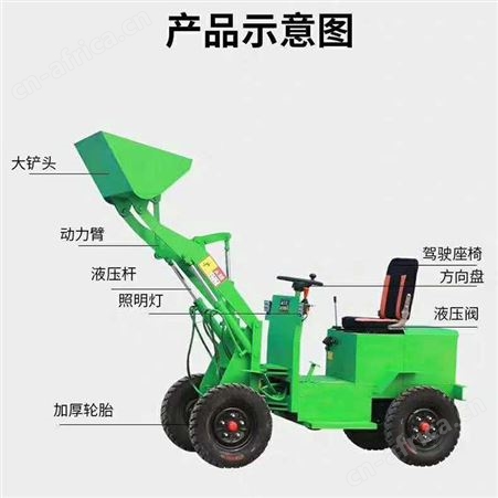 腾拓 电动铲车 小型装载机 养殖厂电动铲车