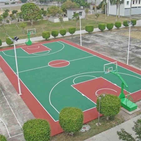 篮球地板材质 广西省百色市田阳 供货商丙烯酸球场