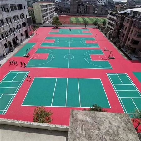 贵阳篮球场悬浮地板室外场地拼装运动地板幼儿园悬浮拼接地垫