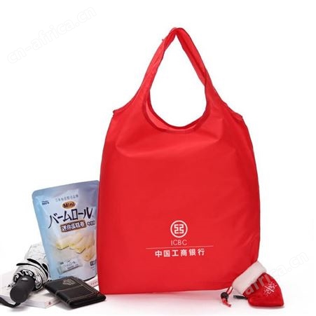 红素购物袋折叠袋免费设计logo来图来样定制