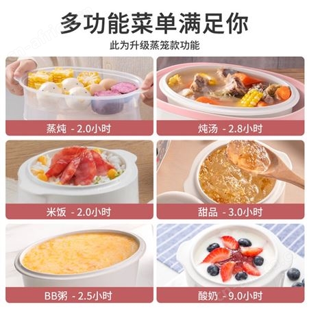 天际蒸炖隔水炖盅 1.6L一锅三胆煲汤煮饭燕窝蒸笼家用电炖炖锅