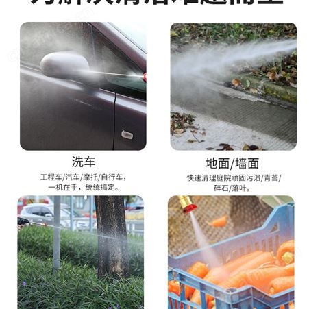 高压洗车机无线锂电池便携式水枪充电12V24V家用水泵机清洗神器