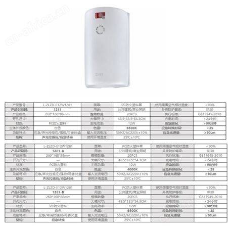 劳士消防设备管理系统智能照明防火塑料面罩AC220V应急壁灯L-ZLZD-E12W1281