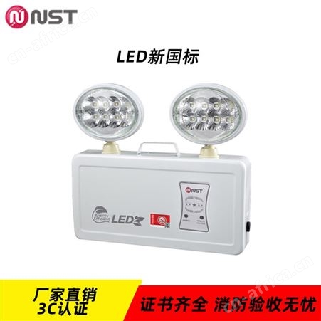 拿斯特新国标智能应急照明DC24V/DC36V椭圆铁头凸面镜双头灯N-ZFJC-E3W8118