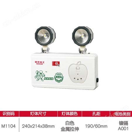 照明公司敏华电工劳士LED应急多边形塑料平镜猫眼疏散系统双头灯M-ZFZD-E5W1104