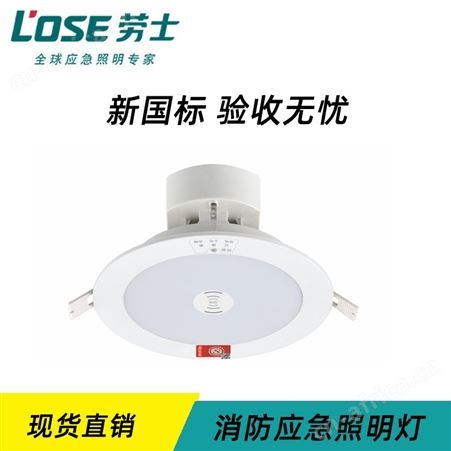 劳士消防安装自电自控LED带消防强启微波雷达感应简约6寸应急筒灯 L-ZLZD-E18W1254