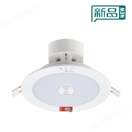 劳士消防安装自电自控LED带消防强启微波雷达感应简约6寸应急筒灯 L-ZLZD-E18W1254