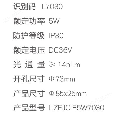 劳士LED应急筒灯射灯T8T5支架集电集控3W嵌顶照明灯L7030(L-ZFJC-E5W7030)