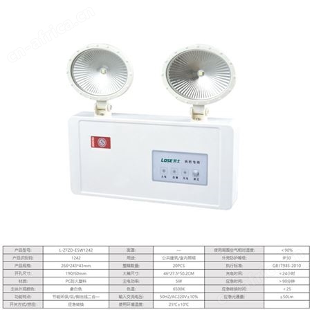 飞歌劳士侧出线二合一PC防火塑料逃生照明安全出口AC220V应急双头灯L-ZFZD-E5W1242