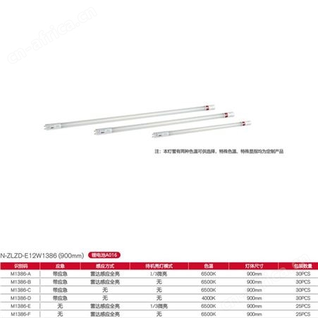 敏华应急照明led工厂照明灯一体化T8PC雷达感应900mm灯管N-ZLZD-E12W1386