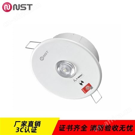 拿斯特DC36V智能A型应急照明疏散指示系统透镜式天花灯N-ZFJC-E3W8114
