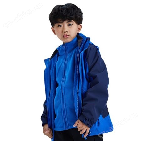 儿童三合一冲锋衣防水防风保暖可拆卸户外服青少年外套校服定制