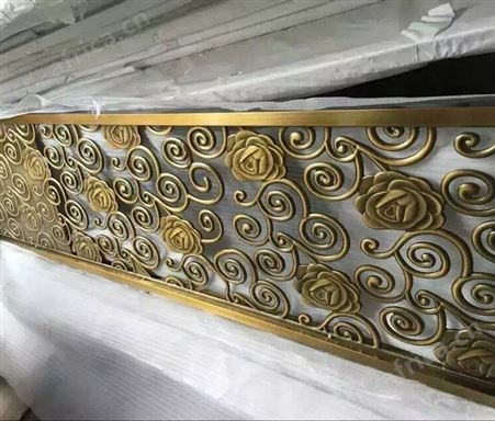 香槟金镜面拉丝不锈钢蚀刻画 不锈钢蚀刻山水画