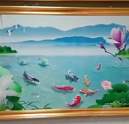 香槟金镜面拉丝不锈钢蚀刻画 不锈钢蚀刻山水画