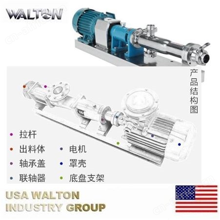 淤泥排污螺杆泵，G型单螺杆泵，进口污水污泥泵，美国WALTON沃尔顿螺杆泵