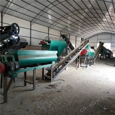 高湿动物粪便 农作物秸秆混合发酵腐熟制造有机肥成套设备