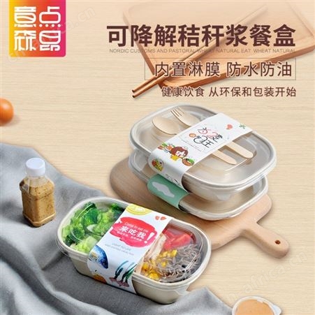 轻食西餐可降解材质打包盒寿司外卖环保水果盒