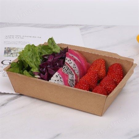 牛皮纸餐盒一次性牛皮打包盒防雾盖沙拉盒轻食寿司外卖盒 合肥可定制