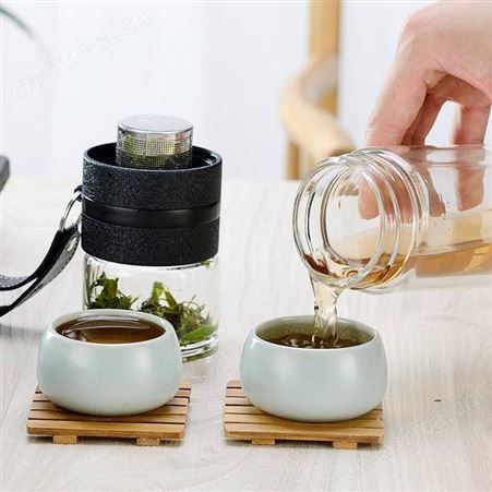 双层玻璃杯 便捷学生水杯随手花茶杯 礼品杯定制 玻璃杯定做厂家