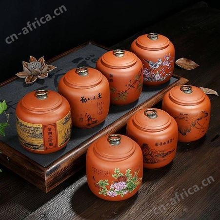 陶瓷紫砂茶叶罐 陶瓷密封罐 茶叶陶瓷罐定制logo 员工福利礼品套装