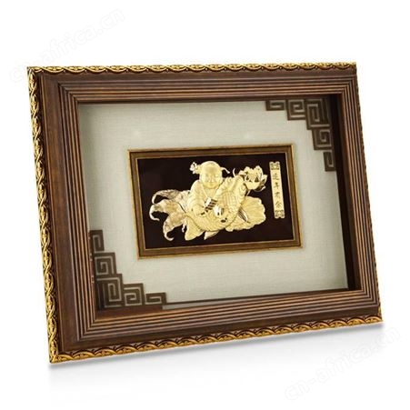 中京金银金箔立体画定制 立体金箔摆件 金属工艺品来图定做logo 礼品工艺品