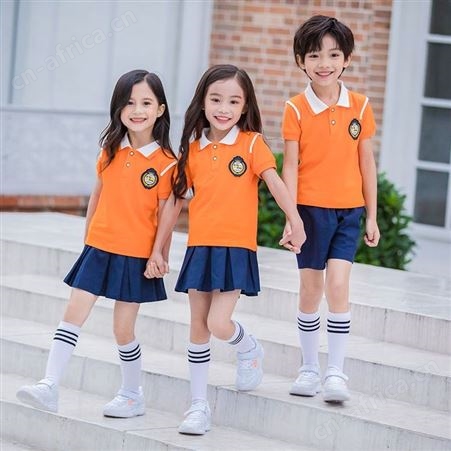 幼儿园园服夏装套装 短袖儿童班服 英伦风小学生校服 合唱服运动套装定制 六一儿童表演服定制