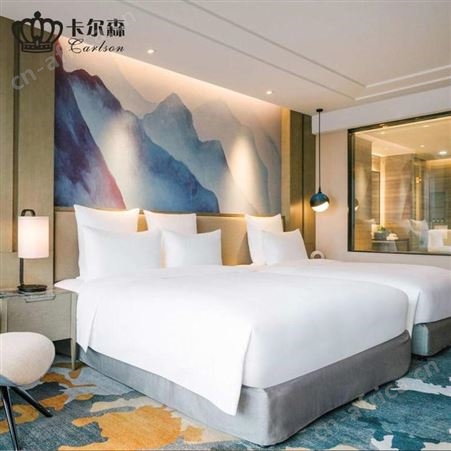 卡尔森苏州酒店宾馆家具木饰面定制生产厂家 专业定制公寓民宿客房门床全套家具